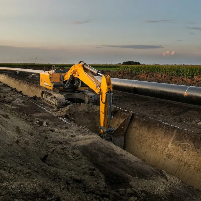 Underground pipe excavation work